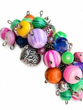 Colorful Chunky Charm Bracelet Beaded Statement Bracelet Retro Y2K Jewelry